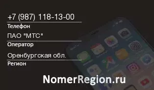Кто звонил с 9871181300 - регион и оператор